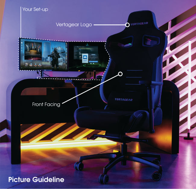 Picture Guideline: show your front facing Vertagear product with our Logo, and your BattleStation set-up